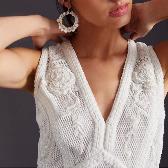 Anthropologie Not So Serious by Pallavi Mohan Deep-V Mini Dress rehearsal dinner - Picture 2 of 10